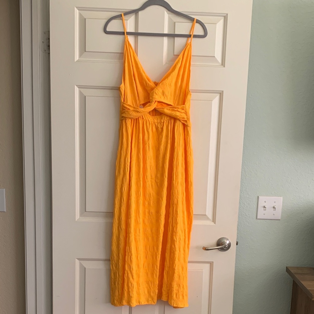 SHEIN Vibrant Orange Midi Dress